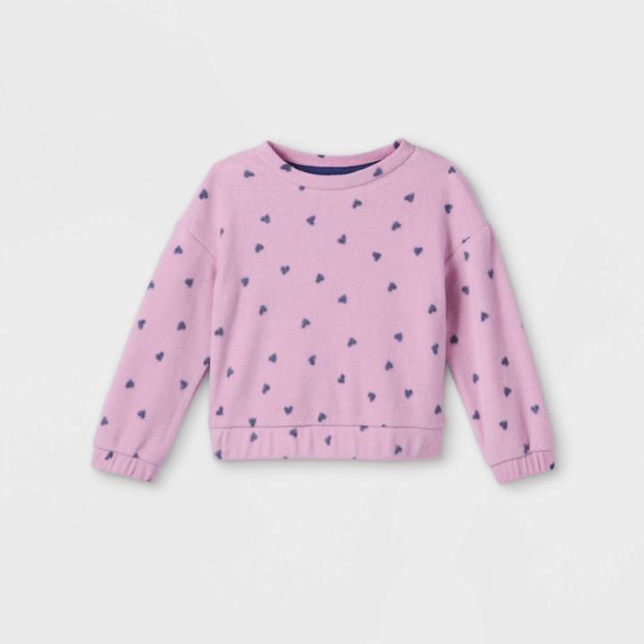 Toddler Girls' Soft Fleece Pullover Sweatshirt - Cat & Jack Purple