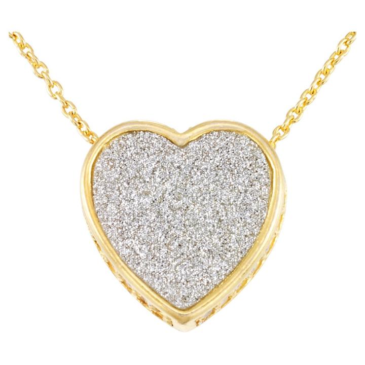 Target 18kt Gold Over Silver Glitter Heart Pendant 18-yellow Gold, Girl's,