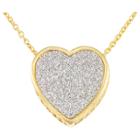 Target 18kt Gold Over Silver Glitter Heart Pendant 18-yellow Gold, Girl's,