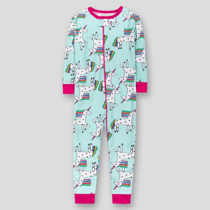 Lamaze Toddler Girls' Unicorn Organic Cotton Snug Fit Footless Pajama Romper -