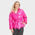 Women's Tie-waist Puffer Jacket - Who What Wear Pink