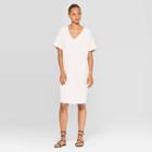Target Women's Short Sleeve V-neck Essential Midi T-shirt Dress - Prologue Cream S, Size:
