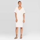 Target Women's Short Sleeve V-neck Essential Midi T-shirt Dress - Prologue Cream S, Size: