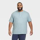 Men's Big & Tall Regular Fit Short Sleeve Henley Shirt - Goodfellow & Co Blue