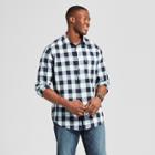 Target Men's Big & Tall Plaid Standard Fit Cotton Slub Long Sleeve Button-down Shirt - Goodfellow & Co