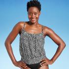 Women's Blouson Tankini Top - Kona Sol Black & White Dot