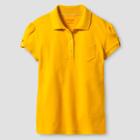 Girls' Interlock Polo Shirt - Cat & Jack, Size: Medium, Zinnia Gold