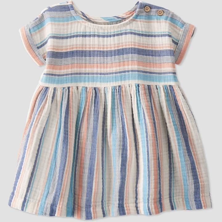Baby Girls' Striped Dress - Little Planet By Carter's Pink/blue Newborn