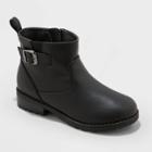 Toddler Girls' Gitta Zipper Slip-on Moto Boots - Cat & Jack Black
