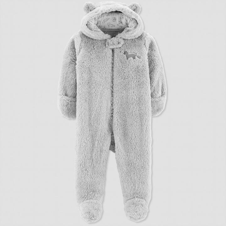 Baby Boys' Sherpa Fox Pram - Just One You Made By Carter's Gray Newborn