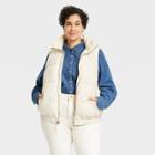 Women's Plus Size Puffer Vest - Universal Thread White