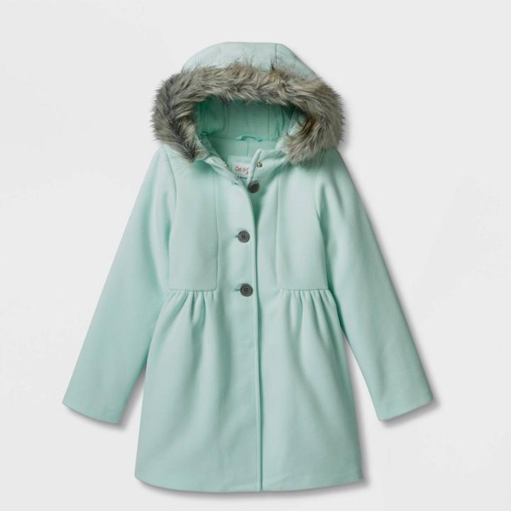 Girls' Faux Fur Lined Hooded Jacket - Cat & Jack