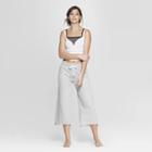 Women's Henley Cropped Lounge Sleep Tank Top - Colsie White