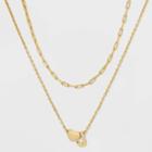14k Gold Dipped 'j' Initial With Heart Chain Necklace - A New Day Gold
