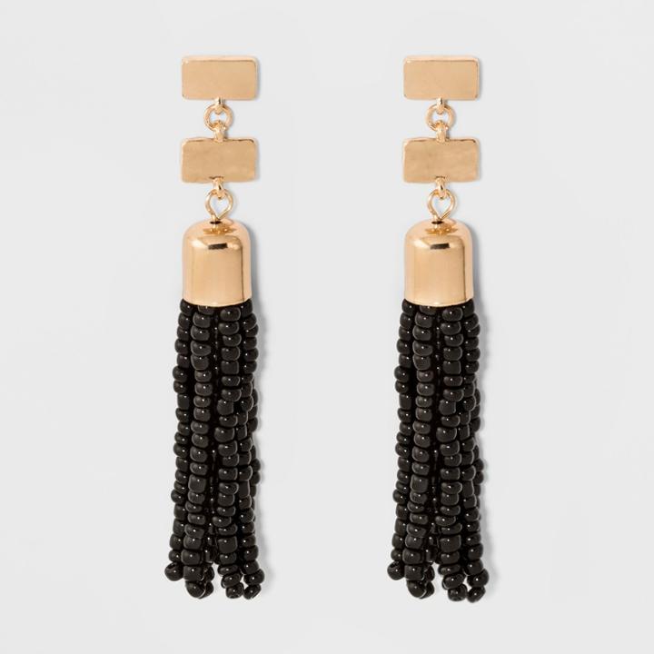 Sugarfix By Baublebar Beaded Tassel Drop Earrings - Black, Girl's