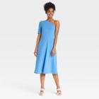 Women's Elbow Sleeve One Shoulder Knit Dress - Who What Wear Blue
