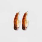 Amber Acetate Organic Hoop Earrings - A New Day Brown
