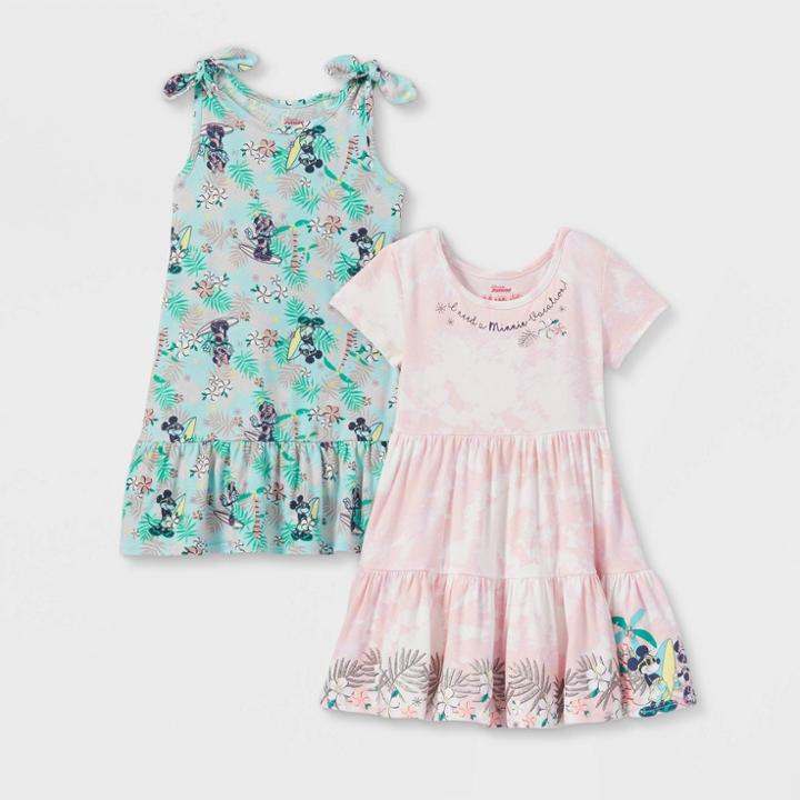 Disney Toddler Girls' 2pk Minnie Mouse Tie-dye Dress - Pink