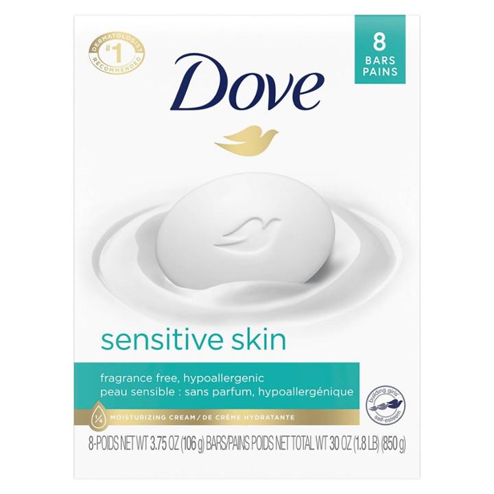 Dove Beauty Dove Sensitive Skin Unscented Beauty Bar Soap - 8pk