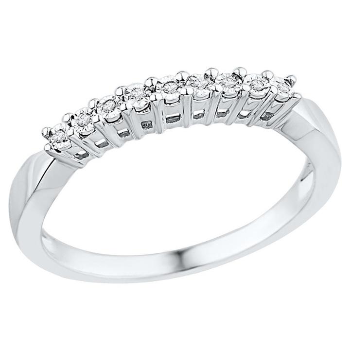 Target 1/20 Ct. T.w. Round Diamond Miracle Set Fashion Ring In Sterling Silver (7.5), Girl's, White