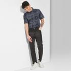 Men's Casual Fit Mid-rise Pieced Straight Denim Pants - Original Use Black