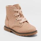 Toddler Girls' Giovanna Shimmer Combat Boots - Cat & Jack Gold