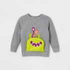 Toddler Boys' Halloween Monster Fleece Crew Neck Pullover Sweatshirt - Cat & Jack Gray