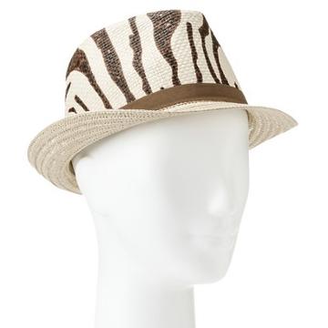 Target Women's Zebra Print Fedora Hat - Brown