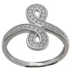 Target Women's Infinity Ring With Clear Pave Cubic Zirconia In Sterling Silver - Clear/gray (size 8), Clear