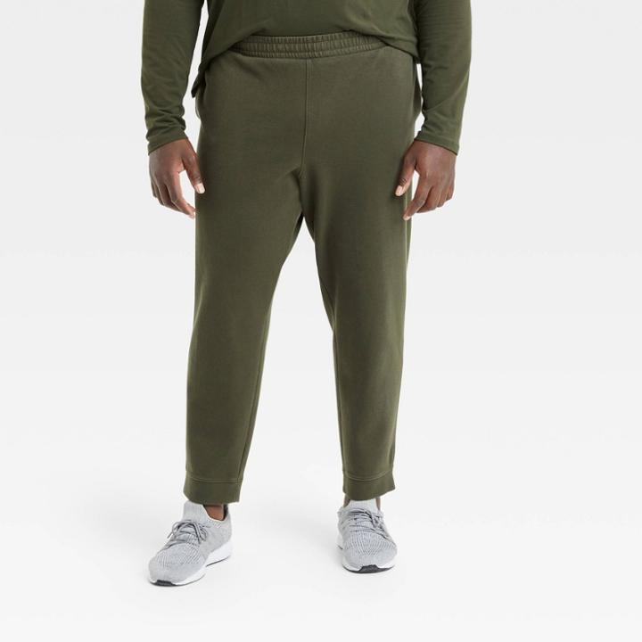 Men's Big & Tall Premium Washed Fleece Sweatpants - All In Motion Olive Green