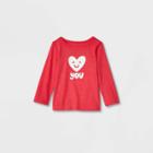 Toddler Girls' Adaptive Long Sleeve Graphic T-shirt - Cat & Jack Red