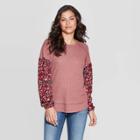 Women's Long Sleeve Crewneck Blouse - Knox Rose Pink M, Women's, Size: