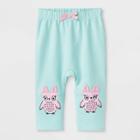 Baby Girls' Critter Owl Knees Jogger Pants - Cat & Jack Aqua Newborn, Girl's, Green