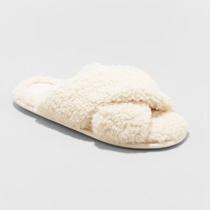 Women's June Sherpa Crossband Slippers - Stars Above Ivory