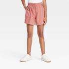 Girls' Smock Waist Utility Shorts - Art Class Brown
