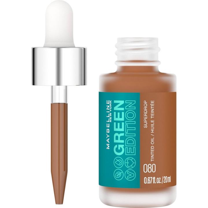 Maybelline Green Edition Superdrop Tinted Oil Makeup, Adjustable Coverage Foundation - 80