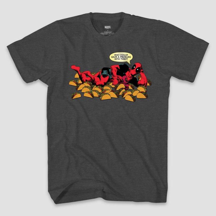 Men's Marvel Deadpool Short Sleeve Graphic T-shirt - Heather Gray