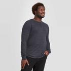 Men's Big & Tall Standard Fit Long Sleeve Button-down Henley T-shirt - Goodfellow & Co Black