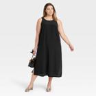 Women's Plus Size Sleeveless Racer Back Dress - A New Day Black