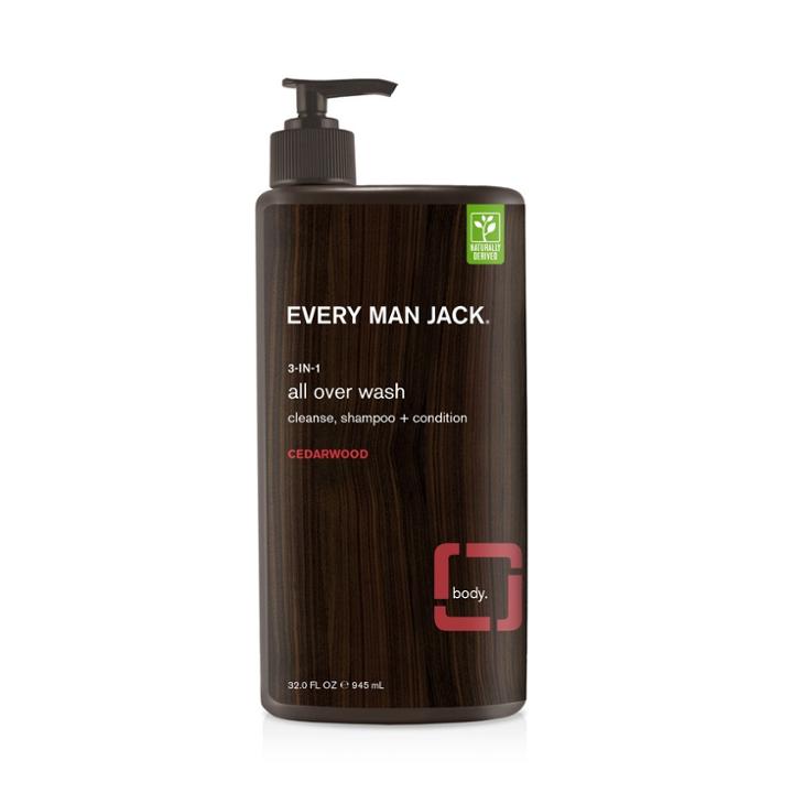 Every Man Jack Cedarwood 3-in-1 All Over Wash - 32 Fl Oz, Brown