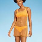 Women's Tassle Trim Crochet Cover Up Dress - Wild Fable Orange