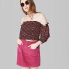 Women's Zip Front Corduroy Mini Skirt - Wild Fable Pink