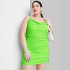 Women's Plus Size Sleeveless Ruched Side Bodycon Dress - Wild Fable Lime Green