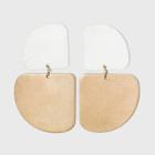 Sprayed Raised Patterned Geometric Drop Earrings - Universal Thread Ivory