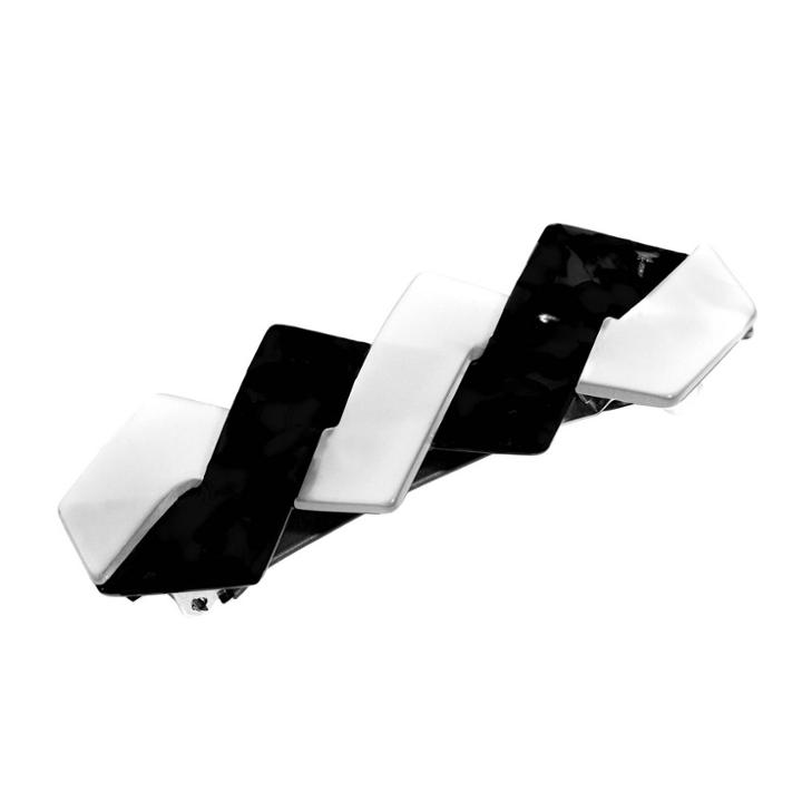 L. Erickson Geometric Twist Barrette - Black/white