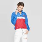 Target Women's Stranger Things Logo Long Sleeve Colored 1/2 Zip Windbreaker T-shirt (juniors') - Blue