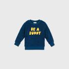Toddler Boys' 'be A Buddy' Sherpa Crew Neck Pullover Sweatshirt - Cat & Jack Navy