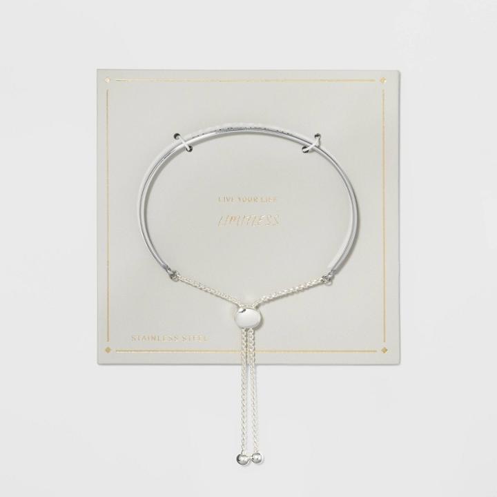 Target Stainless Steel Never Give Up Bolo Bracelet -