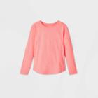 Girls' Long Sleeve Sparkle T-shirt - Cat & Jack Coral