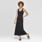 Women's Regular Fit Sleeveless Crewneck Knit Maxi Dress - A New Day Black